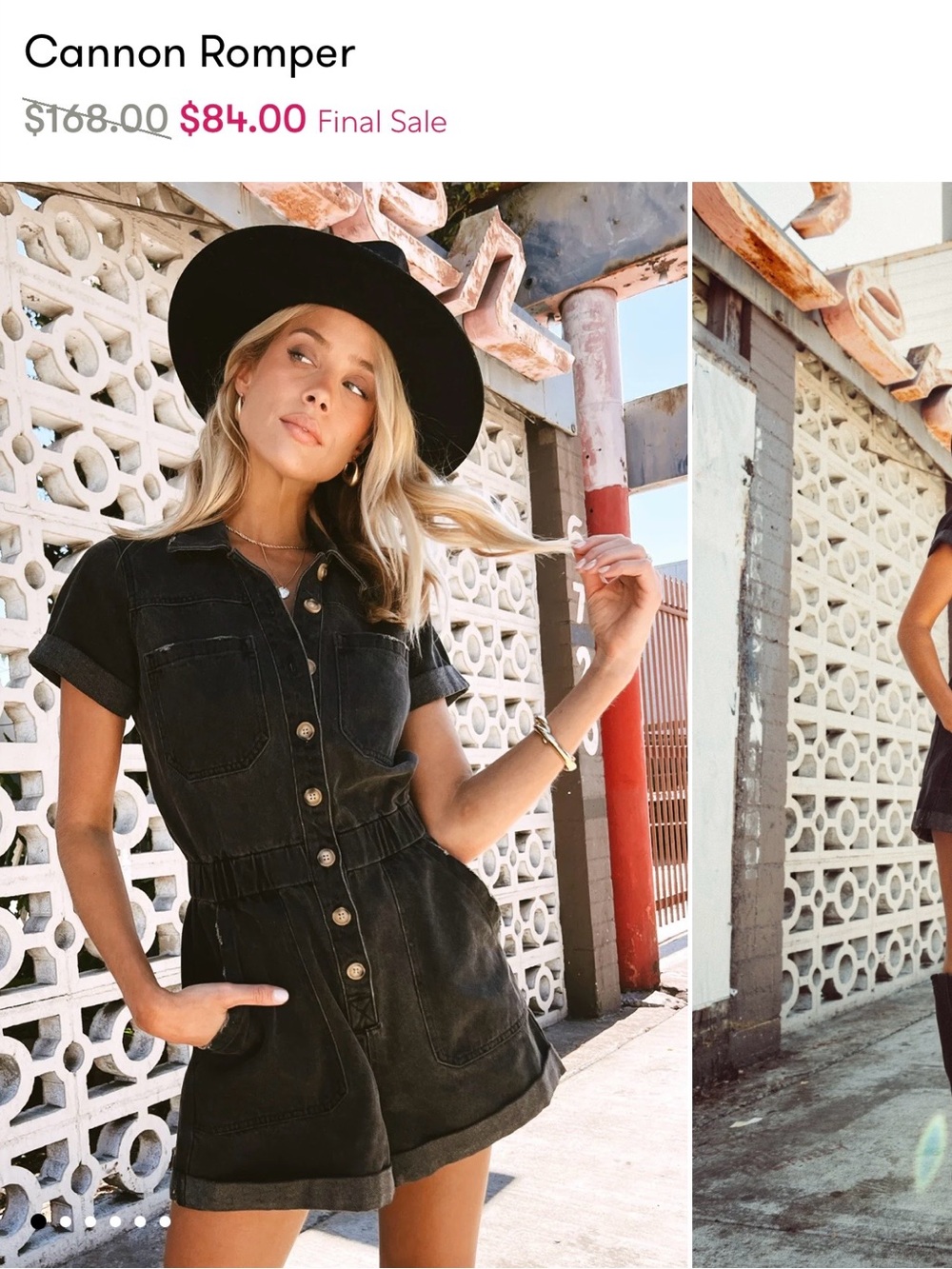 Show Me Your MuMu Black Cannon Romper